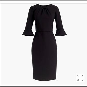 Jcrew Black Bell-Sleeved Ponte Dress NWT